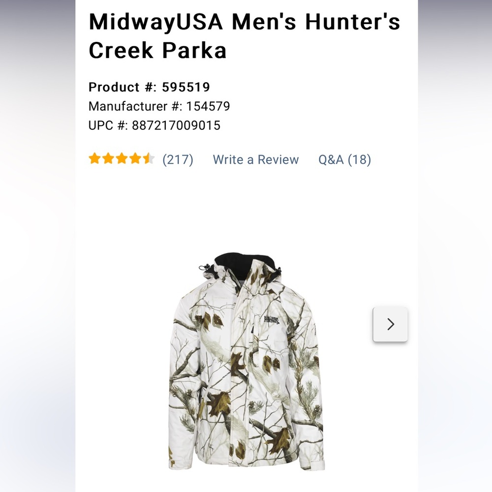 Men’s Winter White Midway Hunting Jacket